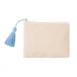 リサイクルコットンタッセル付きフラットポーチ(ブルー)の商品画像