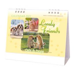 【名入れ代込】 ラブリーフレンズ(犬・猫) 卓上カレンダー 2027の商品画像