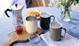 蓋付き真空ステンレスマグカップ400ml(グレー)の商品画像