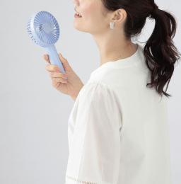 オル/USB充電式ハンディファン ライトブルーの商品画像
