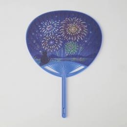 水で濡らせる布うちわ 花火の商品画像
