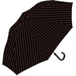 70cm ジャンプ ストライプ ブラックコーティング　晴雨兼用傘の商品画像
