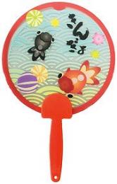 夏柄うちわ 金魚の商品画像