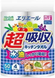 エリエール 超吸収キッチンタオル4ロール(50カット)九州・沖縄の商品画像