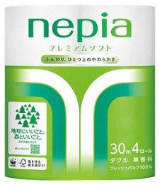 ネピア プレミアムソフトトイレットロール4ロール ダブルの商品画像