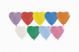 10インチ(25cm)ハート型カラー風船9色ASTの商品画像