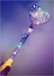 光るパステルビーズハートバトン(12入)の商品画像