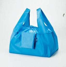 セルトナ・巾着ショッピングポータブルエコバッグ(カラビナ付き)(ブルー)の商品画像
