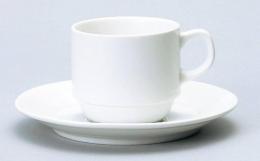 スタックコーヒー碗 &ソーサー_Dia Ceram ホワイト 洋 (名入対応可 ※個箱・名入れ代は、別途お見積)の商品画像