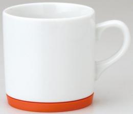 シリコンマグ オレンジ マグカップ橙ライン/白 (名入対応可 ※個箱・名入れ代は、別途お見積)の商品画像
