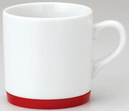 シリコンマグ レッド マグカップ赤ライン/白 (名入対応可 ※個箱・名入れ代は、別途お見積)の商品画像