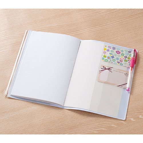 ピアノライン ポケット付きカバーノート 手帳 メモ ブックカバー お店がどっとこむ 販促品 粗品 C21rs