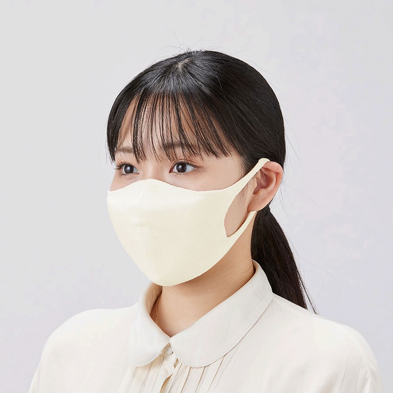 シルクマスク アイボリー マスク マスクケース お店がどっとこむ 名入れ コロナ対策 C21tw