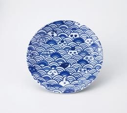 愛SAYAMAねこだらけ・軽量カレー皿1P(ねこだらけ青海波)の商品画像