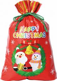 クリスマス巾着ギフトバッグ(大)の商品画像