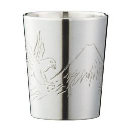 錫製　彫金風　ぐい呑　鷹　90ml　桐箱入り　(のし印刷・ギフト包装サービス)の商品画像