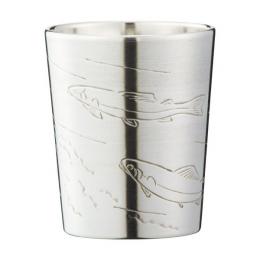 錫製　彫金風　ぐい呑　鮎　90ml　桐箱入り　(のし印刷・ギフト包装サービス)の商品画像