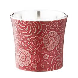 錫製ぐい呑　舞花　朱　65ml　桐箱入り　(のし印刷・ギフト包装サービス)の商品画像