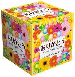 ありがとうキューブBOXティッシュ50Wの商品画像