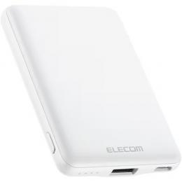 エレコム DE-C37-5000WH モバイルバッテリー/12W対応/USB-A出力1ポート/Type-C入力5000mAh/ホワイトの商品画像