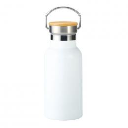バンブーキャップ付き真空ステンレスボトル(ホワイト)の商品画像