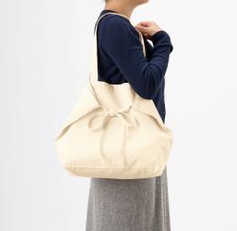 オーガニック厚手コットン紐リボントート ナチュラルの商品画像