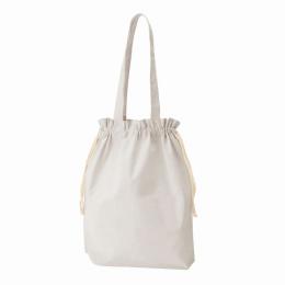 厚手コットンガゼット巾着トート(L) グレーの商品画像