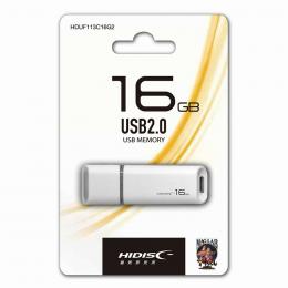 HIDISC USB 2.0 フラッシュドライブ 16GB 白 キャップ式 HDUF113C16G2の商品画像