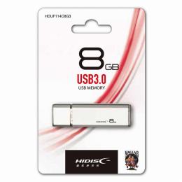 HIDISC USB 3.0 フラッシュドライブ 8GB シルバー キャップ式 HDUF114C8G3の商品画像