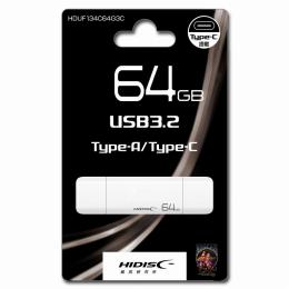 HIDISC USB3.2 Gen2 64GB Type-C メモリ Type-Aコネクタ搭載 HDUF134C64G3Cの商品画像