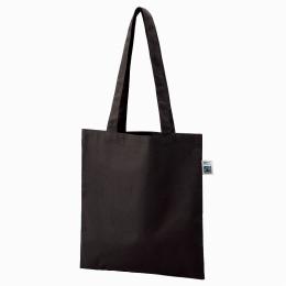 フェアトレードコットンカジュアルフラットバッグ(M) ナイトブラックの商品画像