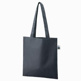 フェアトレードコットンカジュアルフラットバッグ(M) ネイビーの商品画像