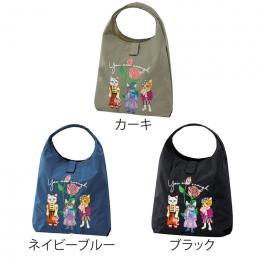 ポータブル刺繍マルシェバッグ(ポケット付き)(ネコ)の商品画像