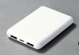 [名入れ対応] コンパクトモバイルバッテリー5000mAh ホワイト ※別途見積の商品画像