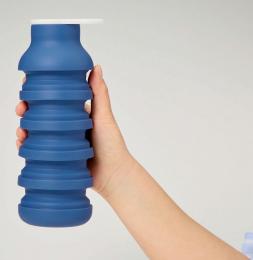 折りたたみシリコンボトル ネイビーの商品画像