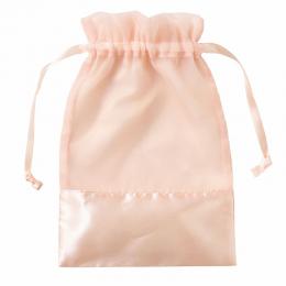 サテン&オーガンジー巾着(M) ピンクベージュの商品画像