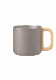 木製ハンドルサーモスタッキングマグ 350ml ベージュの商品画像