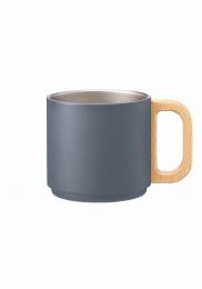 木製ハンドルサーモスタッキングマグ 350ml サックスブルーの商品画像