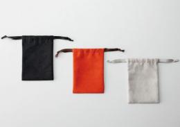 スウェードスタイル巾着(L)(ブラック)の商品画像