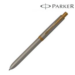 PARKER パーカー  ギフト包装 レーザー名入れ対応・ソネット　オリジナル　　S111306620　ステンレススチールGT　複合筆記具(ボールペン黒、赤+シャープペン)の商品画像