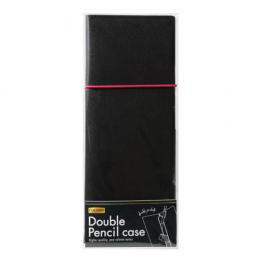 カラモ レザー調ダブルペンケース(ブラック)の商品画像