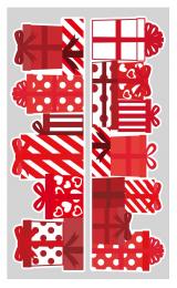 ウィンドウステッカープレゼントボックス 赤の商品画像