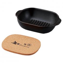 耐熱ウェーブ底コルクマット付き調理皿(レシピ付き)の商品画像
