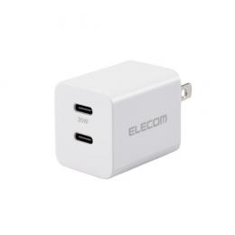 エレコム AC充電器 USB Type-C/PowerDelivery認証/最大出力20W/タイプC×2 ホワイト MPA-ACCP35WHの商品画像