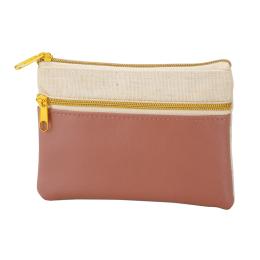 バイカラーズ・ダブルファスナーポーチ(ダスティピンク)の商品画像