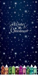 [店舗装飾品] タペストリー(防炎)ウィンター&クリスマスタウンの商品画像