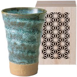 美濃窯変　タンブラー　青　木箱入の商品画像