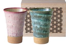 美濃窯変　タンブラーペア　木箱入の商品画像