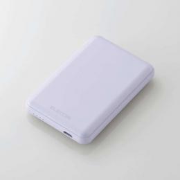 エレコム モバイルバッテリー/リチウムイオン電池/15W/5000mAh/USB Type-C入出力×1/パープルDE-C48-5000PUの商品画像