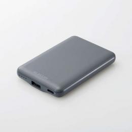エレコム モバイルバッテリー/リチウムイオン電池/15W/5000mAh/USB Type-C入出力×1/ダークグレーDE-C45-5000DGYの商品画像